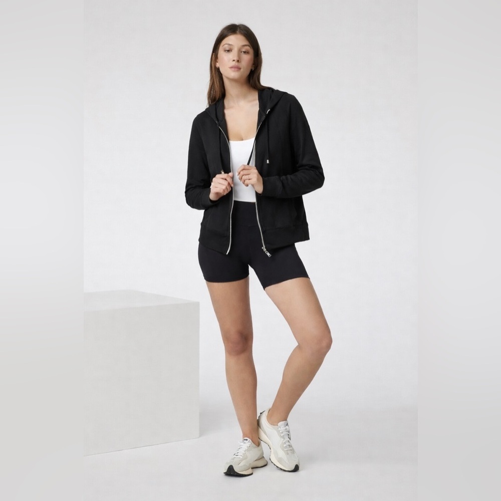 Lulu B Black Hoodie Zip Up Sweatshirt L